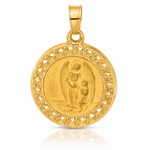 14K Hollow Our Guardian Angel Medal - Lifestyle View
