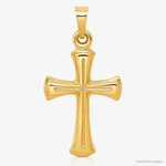 14k Hollow Cross Pendant - Lifestyle View