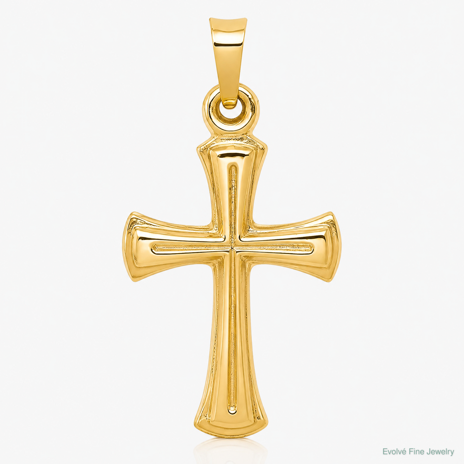 14k Hollow Cross Pendant - Lifestyle View