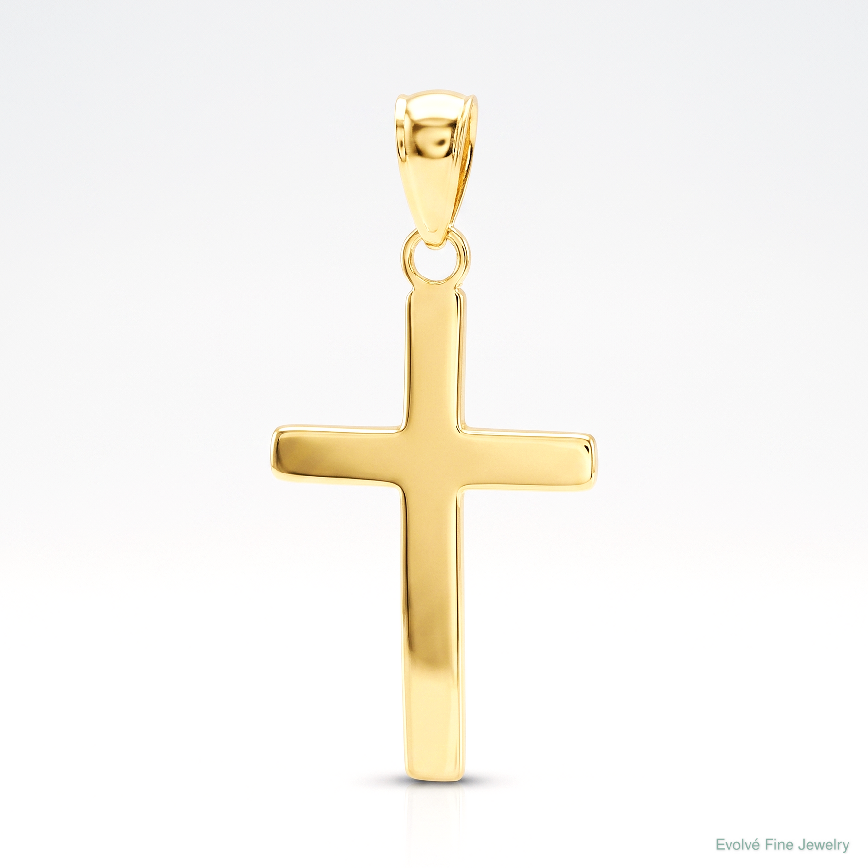 14k Polished Cross Charm - Lifestyle View
