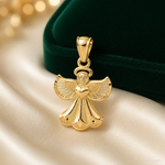 14k Polished Angel Pendant - Lifestyle View