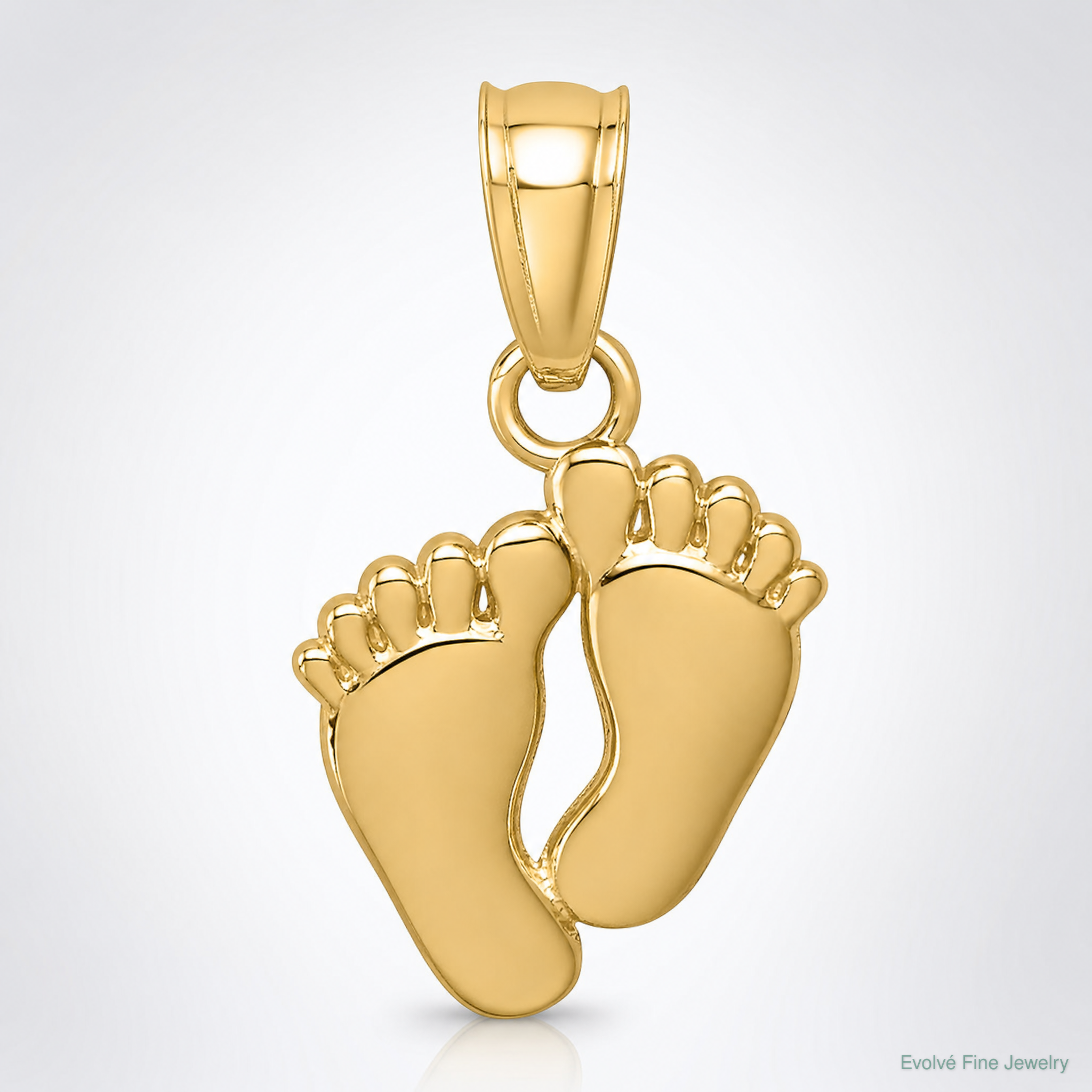 14k Small Feet Pendant - Lifestyle View