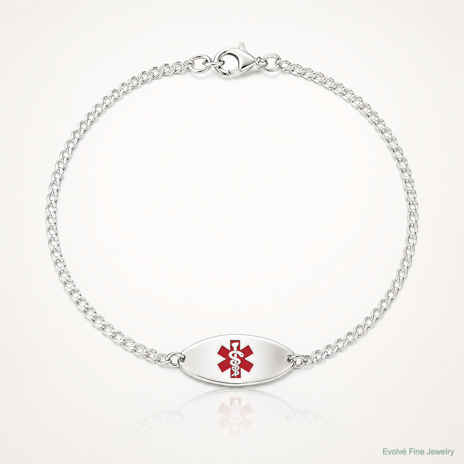 Sterling Silver Rhodium-plated Enamel Medical Jewelry Bracelet - Lifestyle View