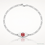 Sterling Silver Rhodium-plated Enamel Medical Jewelry Bracelet - Lifestyle View