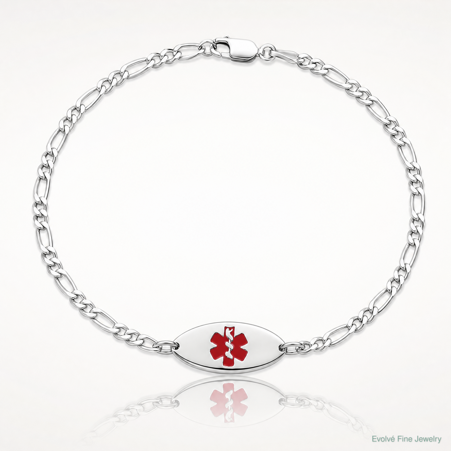 Sterling Silver Rhodium-plated Enamel Medical Jewelry Bracelet - Lifestyle View