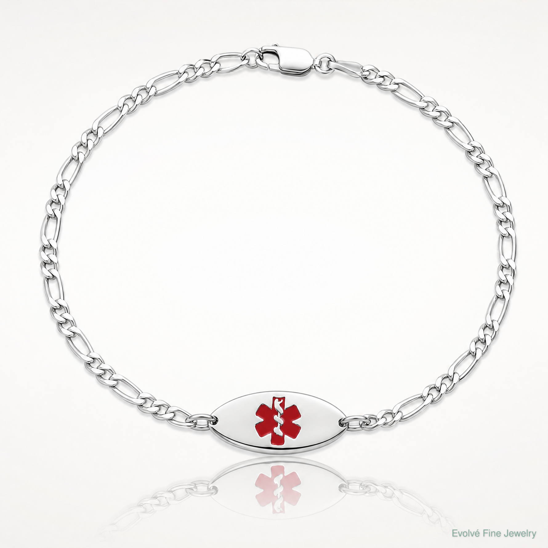Sterling Silver Rhodium-plated Enamel Medical Jewelry Bracelet - Lifestyle View