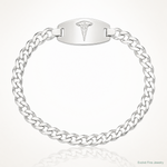 Sterling Silver Medical Jewelry Curb Link Bracelet - Lifestyle View