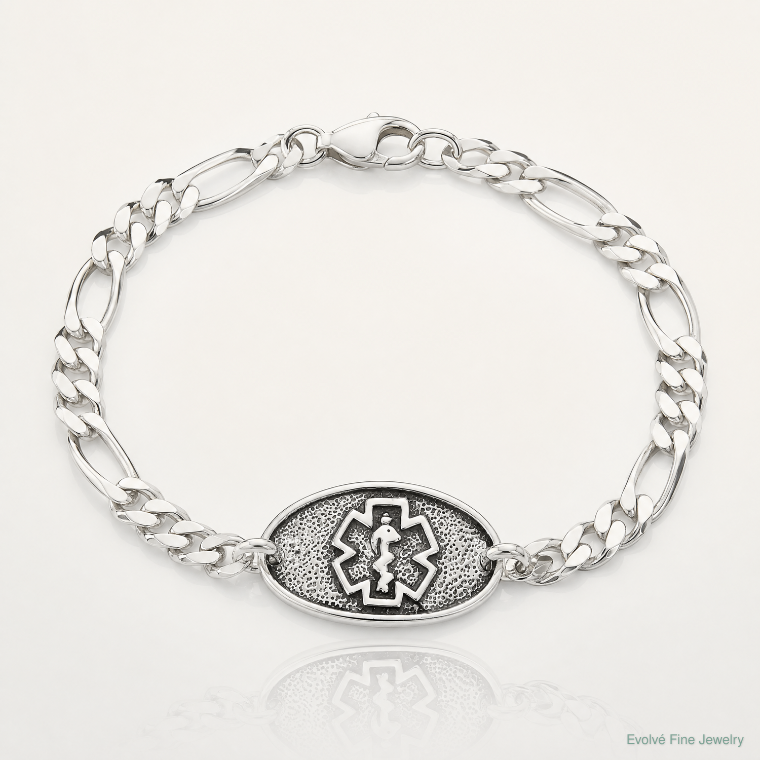 Sterling Silver Antiqued / Polished Medical Bracelet - Lifestyle View