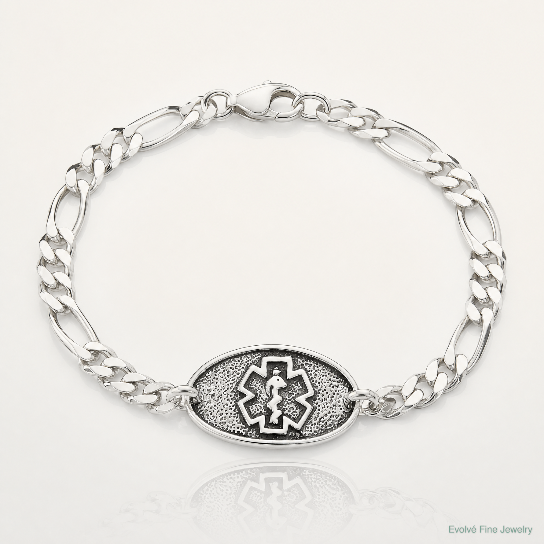 Sterling Silver Antiqued / Polished Medical Bracelet - Lifestyle View