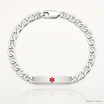 Sterling Silver Polished Medical Anchor Link ID Bracelet - Lifestyle View