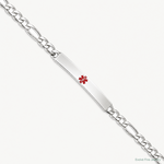 Sterling Silver Polished Medical Figaro Anchor Link ID Bracelet - Lifestyle View