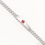 Sterling Silver Polished Medical Curb Link ID Bracelet - Lifestyle View