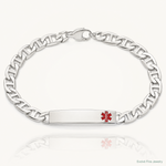 Sterling Silver Polished Medical Anchor Link ID Bracelet - Lifestyle View