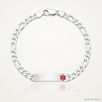 Sterling Silver Polished Medical Figaro Anchor Link ID Bracelet - Lifestyle View