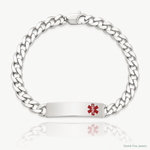 Sterling Silver Polished Medical Curb Link ID Bracelet - Lifestyle View