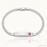 Sterling Silver Rhodium-plated Medical ID Curb Link Bracelet - Lifestyle View