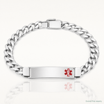 Sterling Silver Rhodium-plated Medical ID Curb Link Bracelet - Lifestyle View