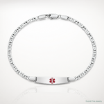 Sterling Silver Rhodium-plated Medical ID Anchor Link Bracelet - Lifestyle View