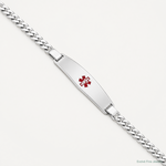 Sterling Silver Rhodium-plated Medical ID Curb Link Bracelet - Lifestyle View
