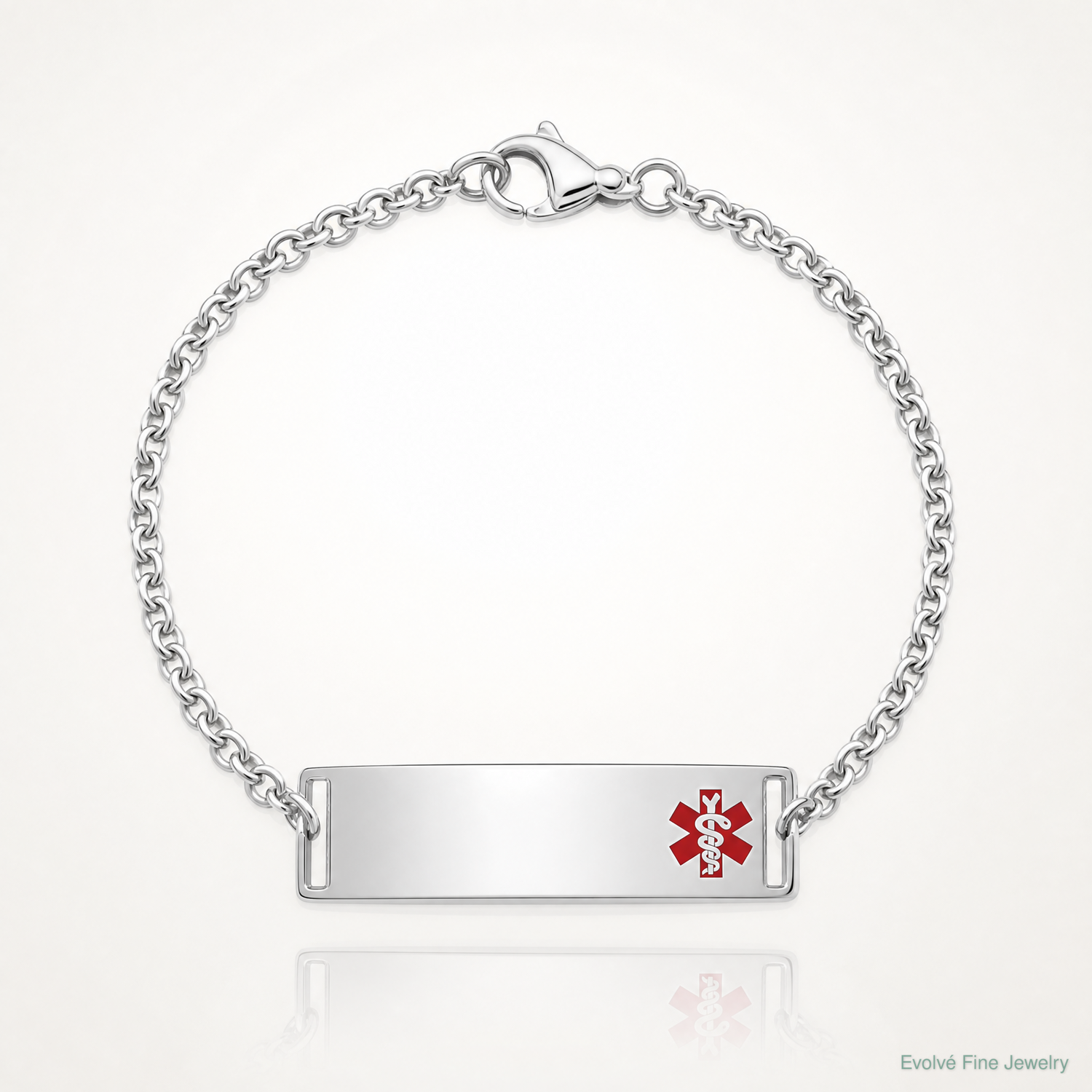 Sterling Silver Rhodium-plated Medical ID Plate - Lifestyle View