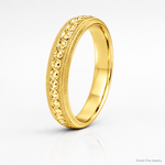 14k 3mm Design Etched Wedding Band - Lifestyle View
