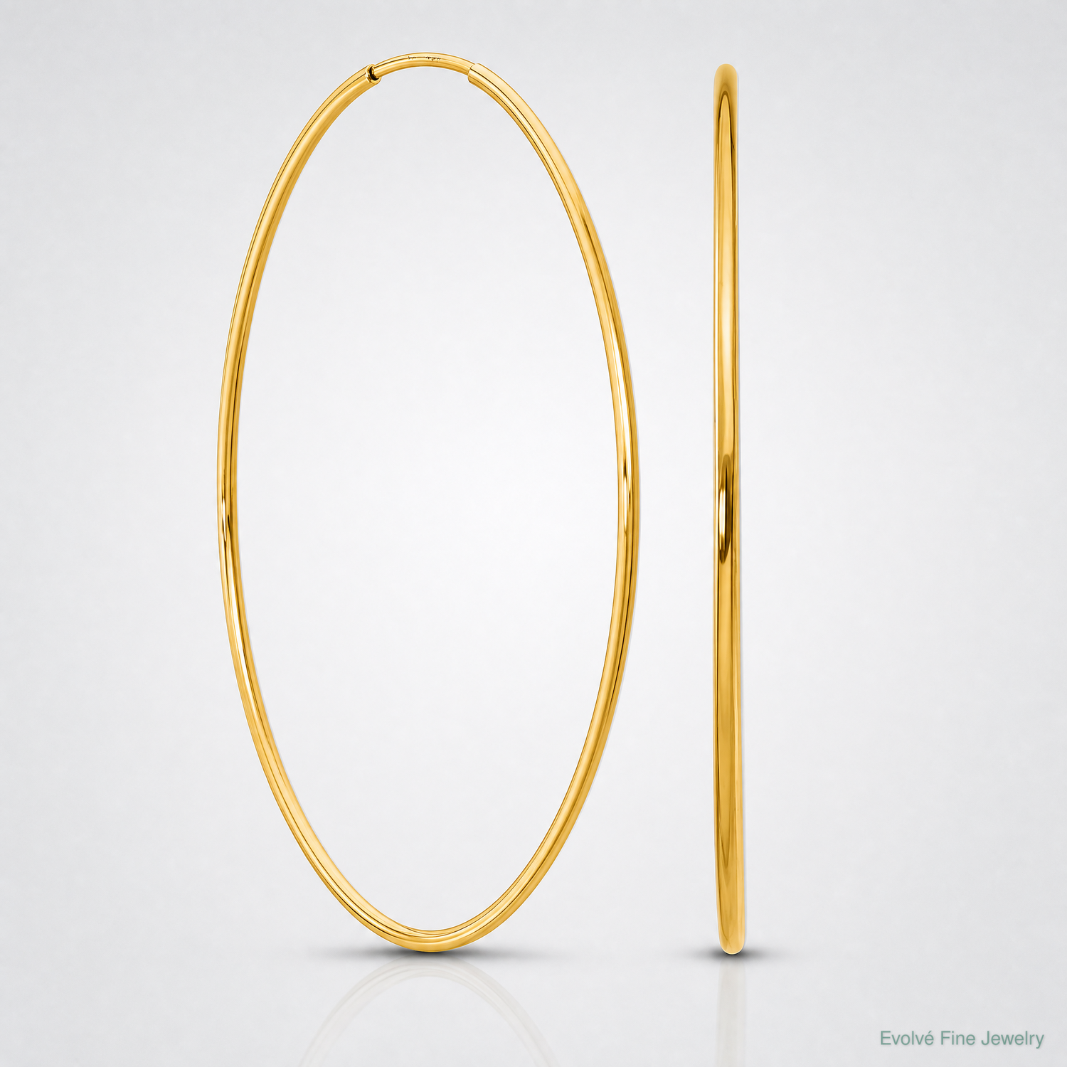 14k 1.25mm Endless Hoop Earring - Lifestyle View