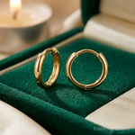 14k Polished Hinged Hoop Earrings - Lifestyle View