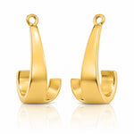 14k Polished J-Hoop Earring Jackets - Lifestyle View
