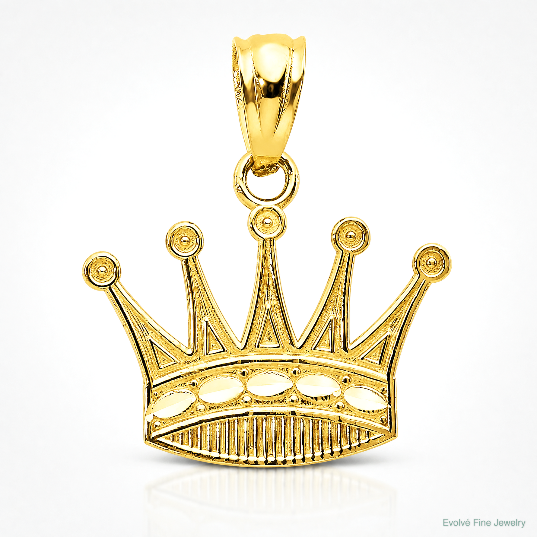 14k Crown Pendant - Lifestyle View