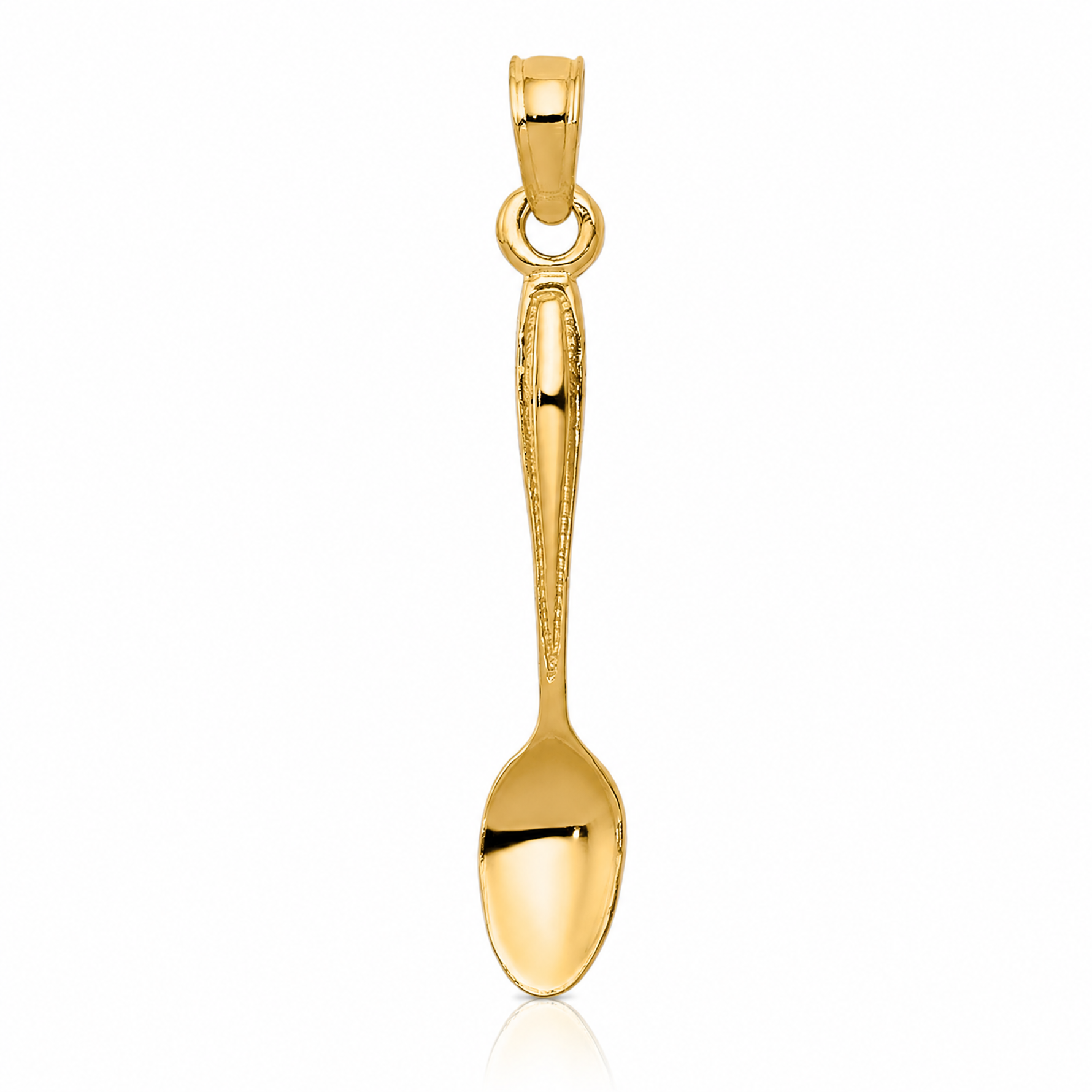 14K 3-D Table Spoon Pendant - Lifestyle View