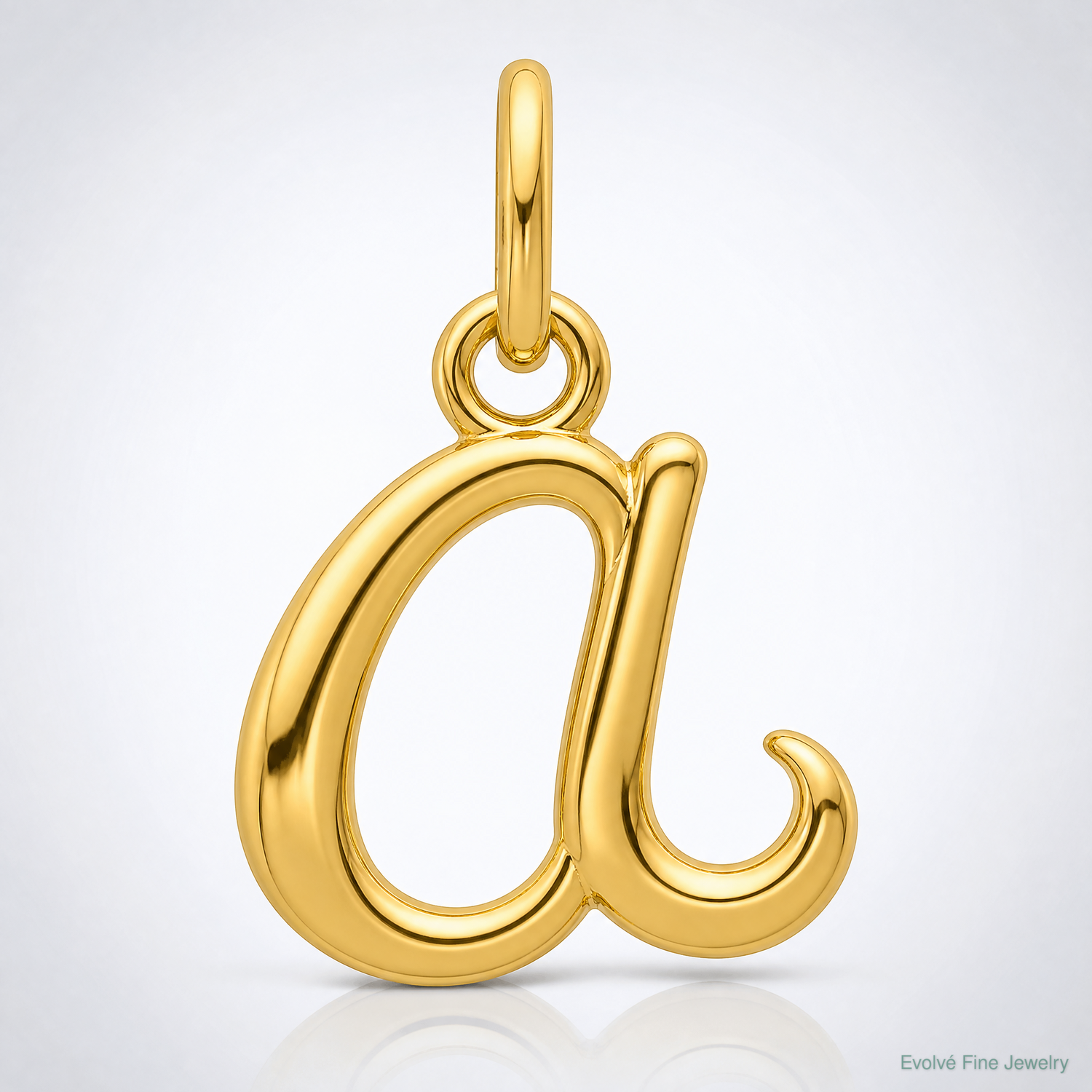 14k Yellow Gold Letter A Initial Charm - Lifestyle View