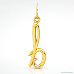 14k Yellow Gold Letter B Initial Charm - Lifestyle View