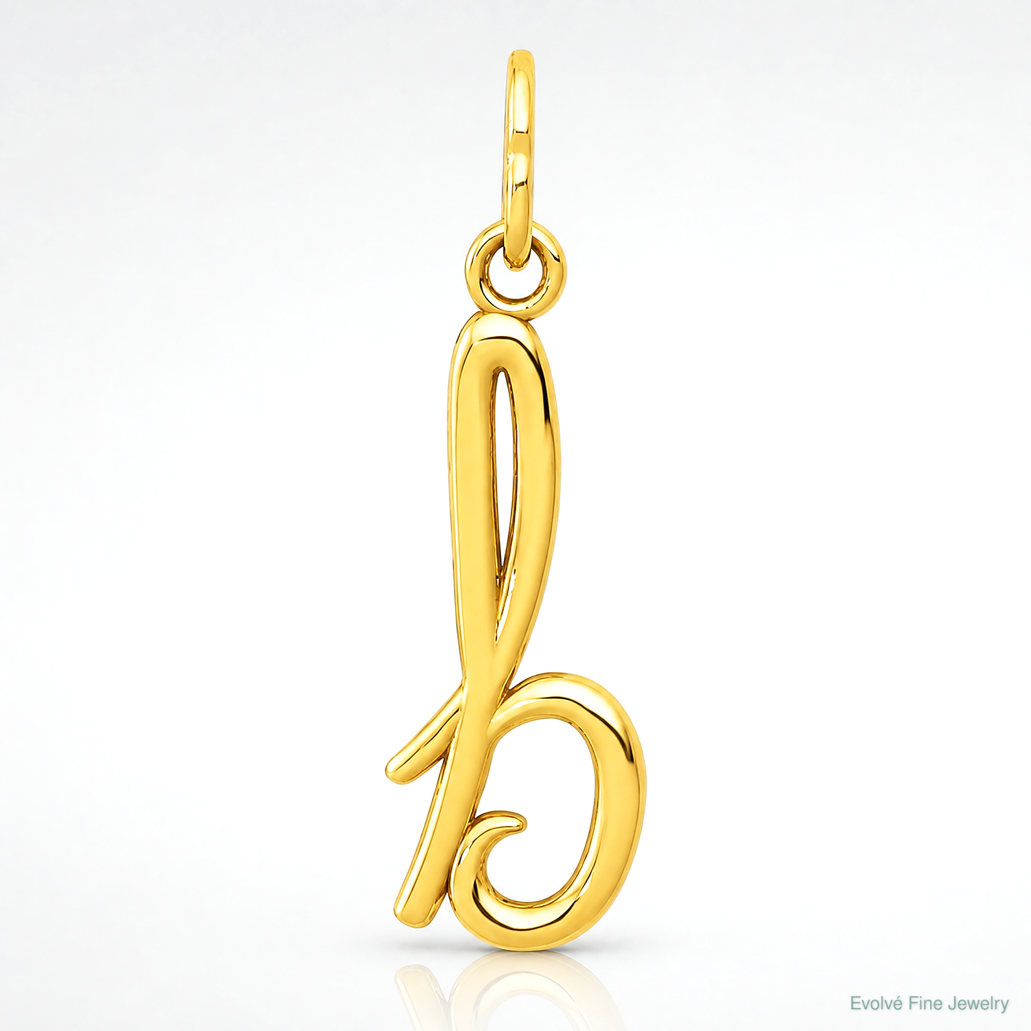 14k Yellow Gold Letter B Initial Charm - Lifestyle View