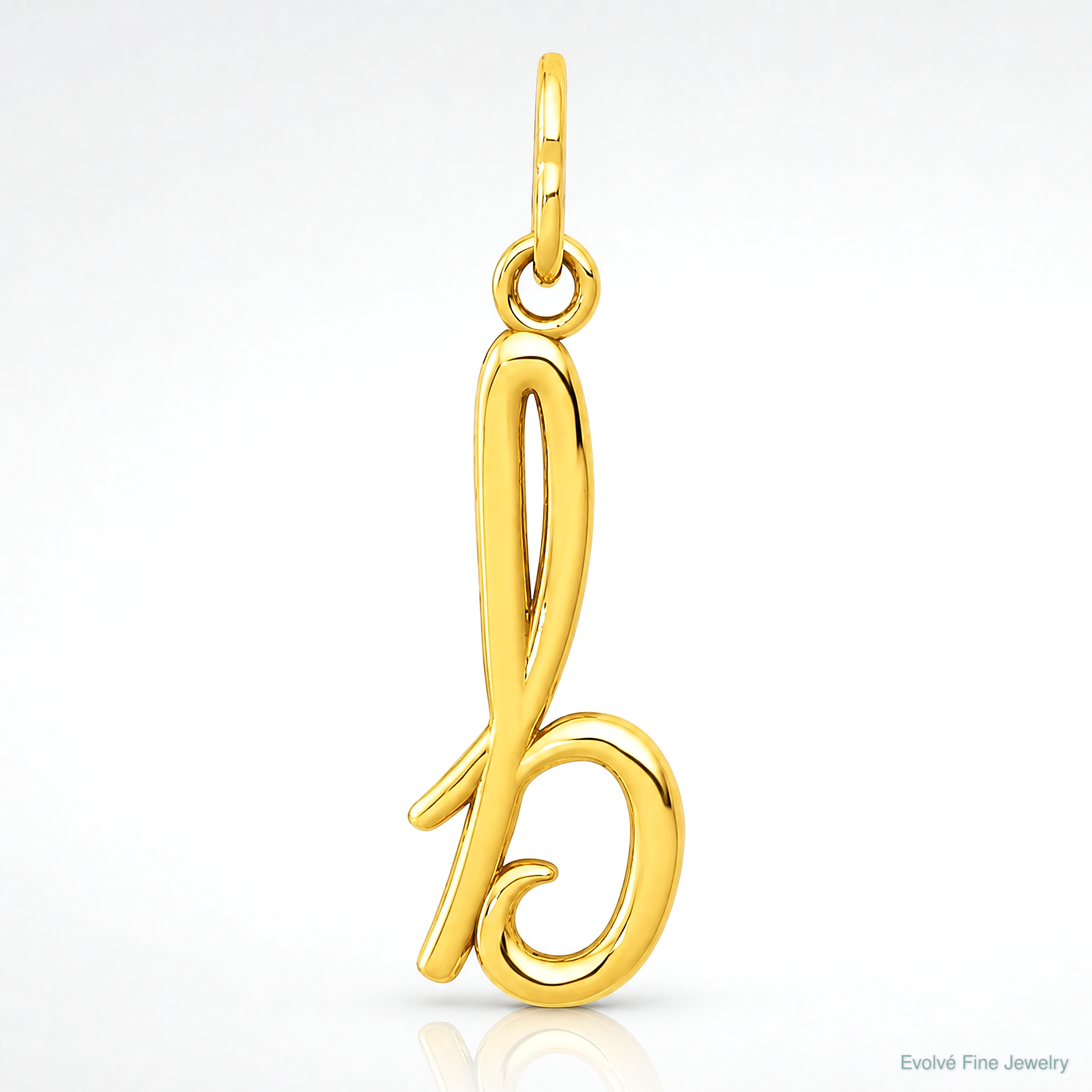 14k Yellow Gold Letter B Initial Charm - Lifestyle View