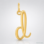 14k Yellow Gold Letter D Initial Charm - Lifestyle View