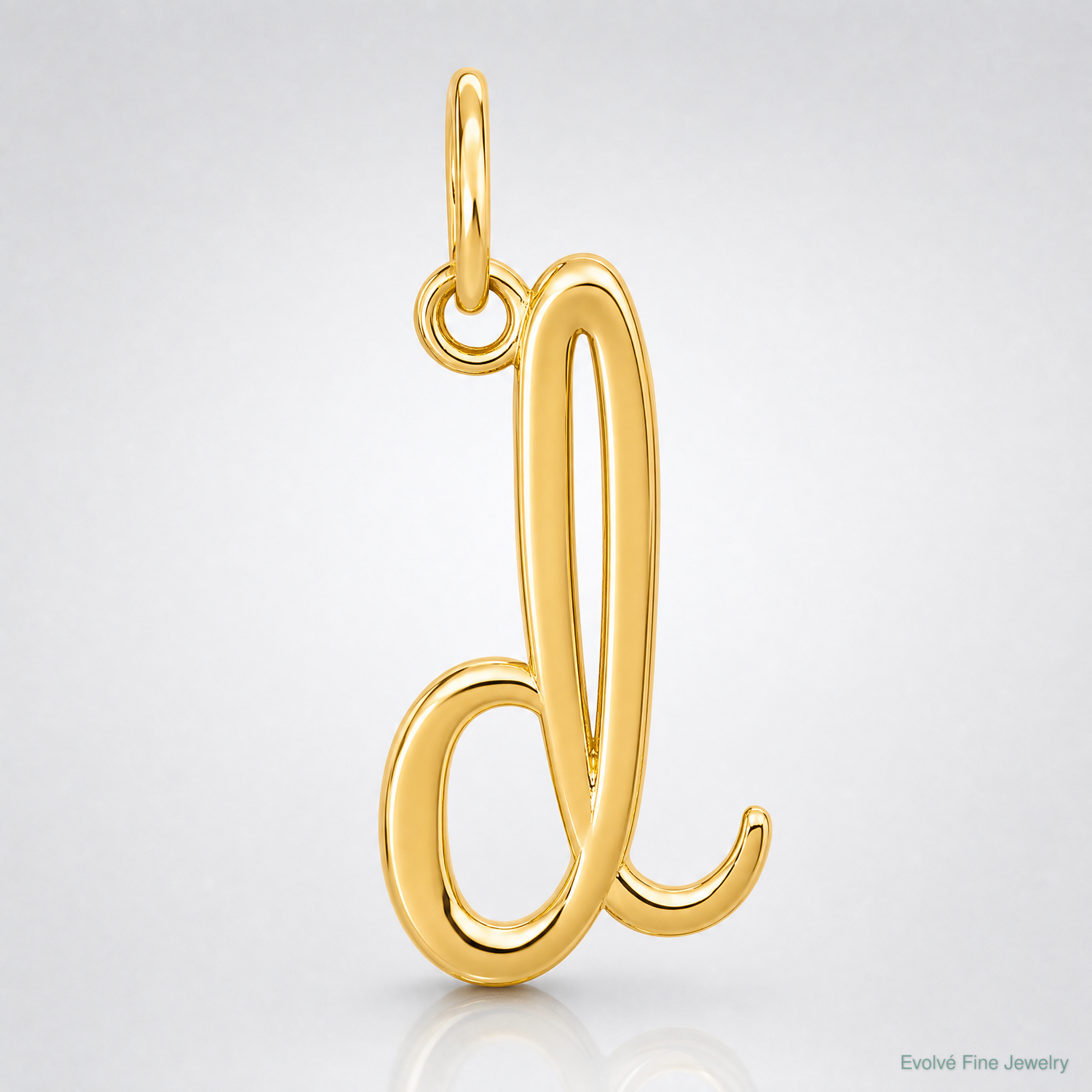 14k Yellow Gold Letter D Initial Charm - Lifestyle View