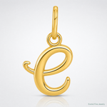 14k Yellow Gold Letter E Initial Charm - Lifestyle View