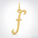 14k Yellow Gold Letter F Initial Charm - Lifestyle View