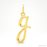 14k Yellow Gold Letter G Initial Charm - Lifestyle View