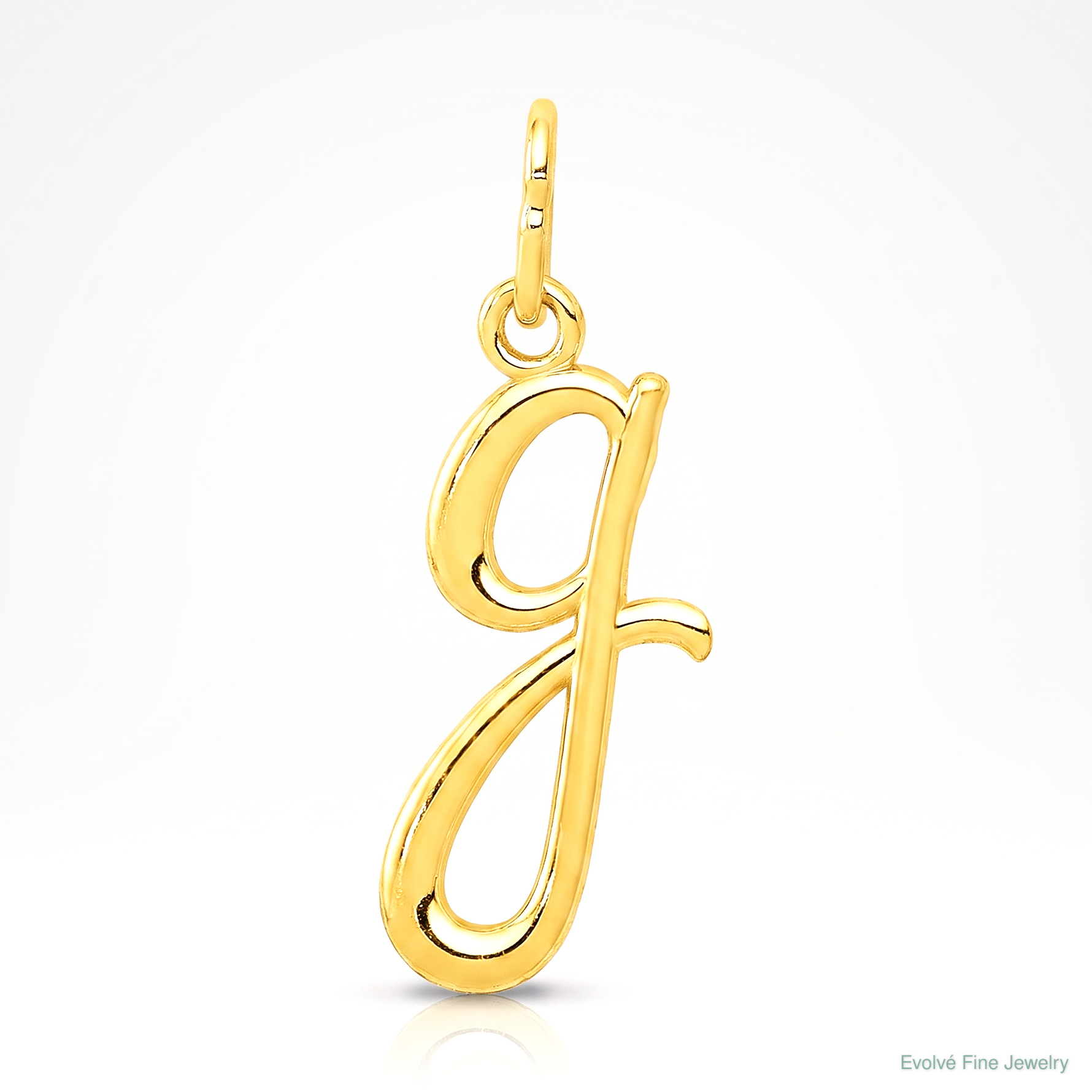 14k Yellow Gold Letter G Initial Charm - Lifestyle View