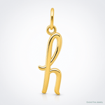14k Yellow Gold Letter H Initial Charm - Lifestyle View