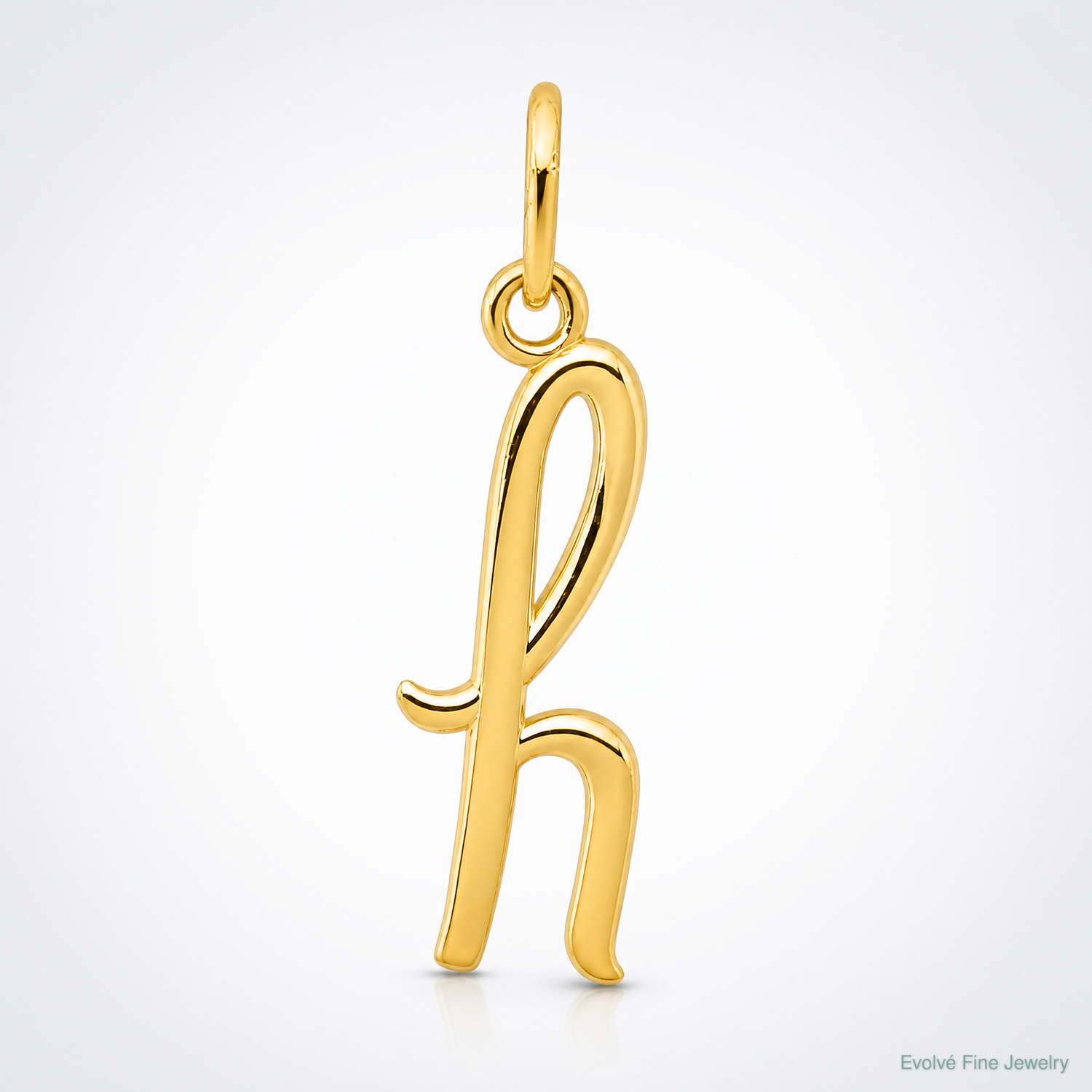 14k Yellow Gold Letter H Initial Charm - Lifestyle View