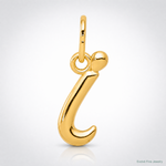 14k Yellow Gold Letter I Initial Charm - Lifestyle View