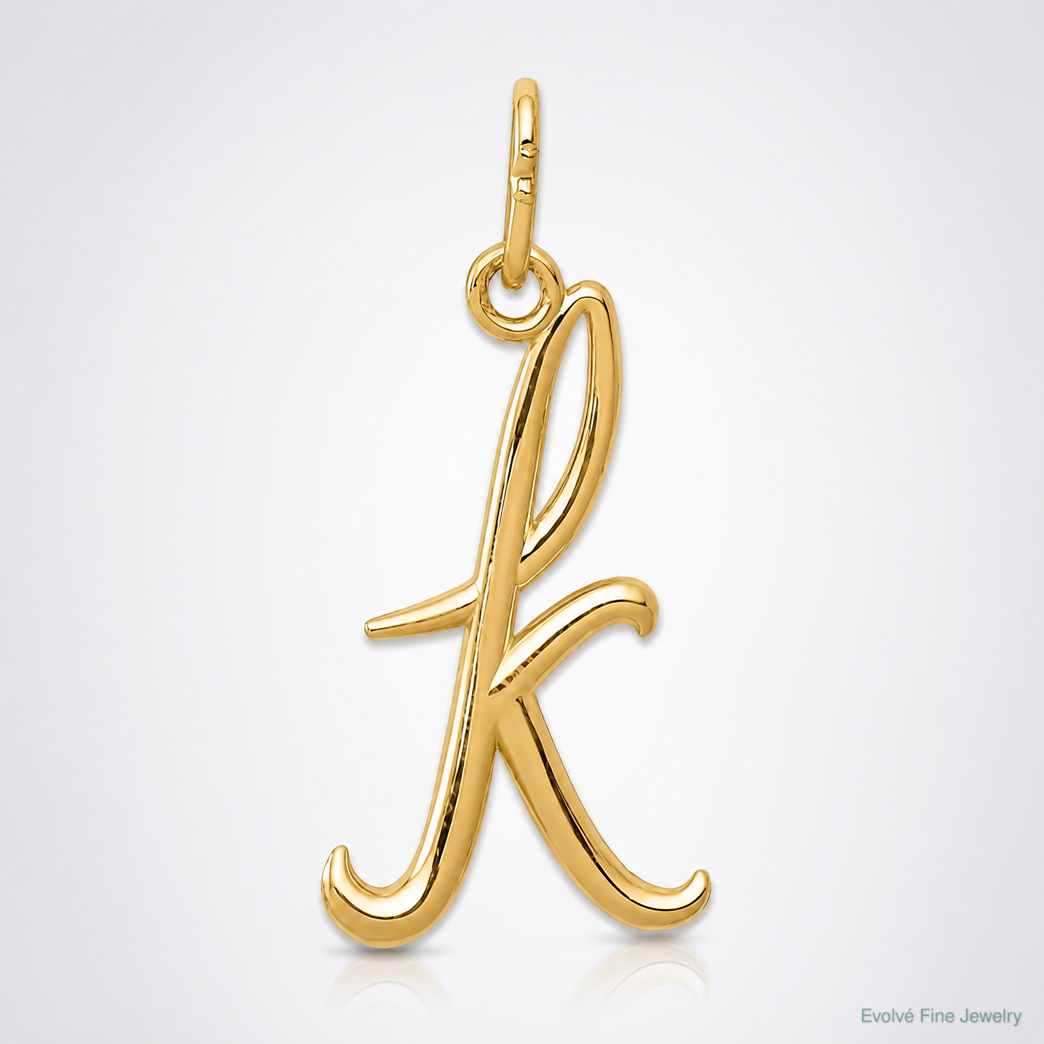 14k Yellow Gold Letter K Initial Charm - Lifestyle View