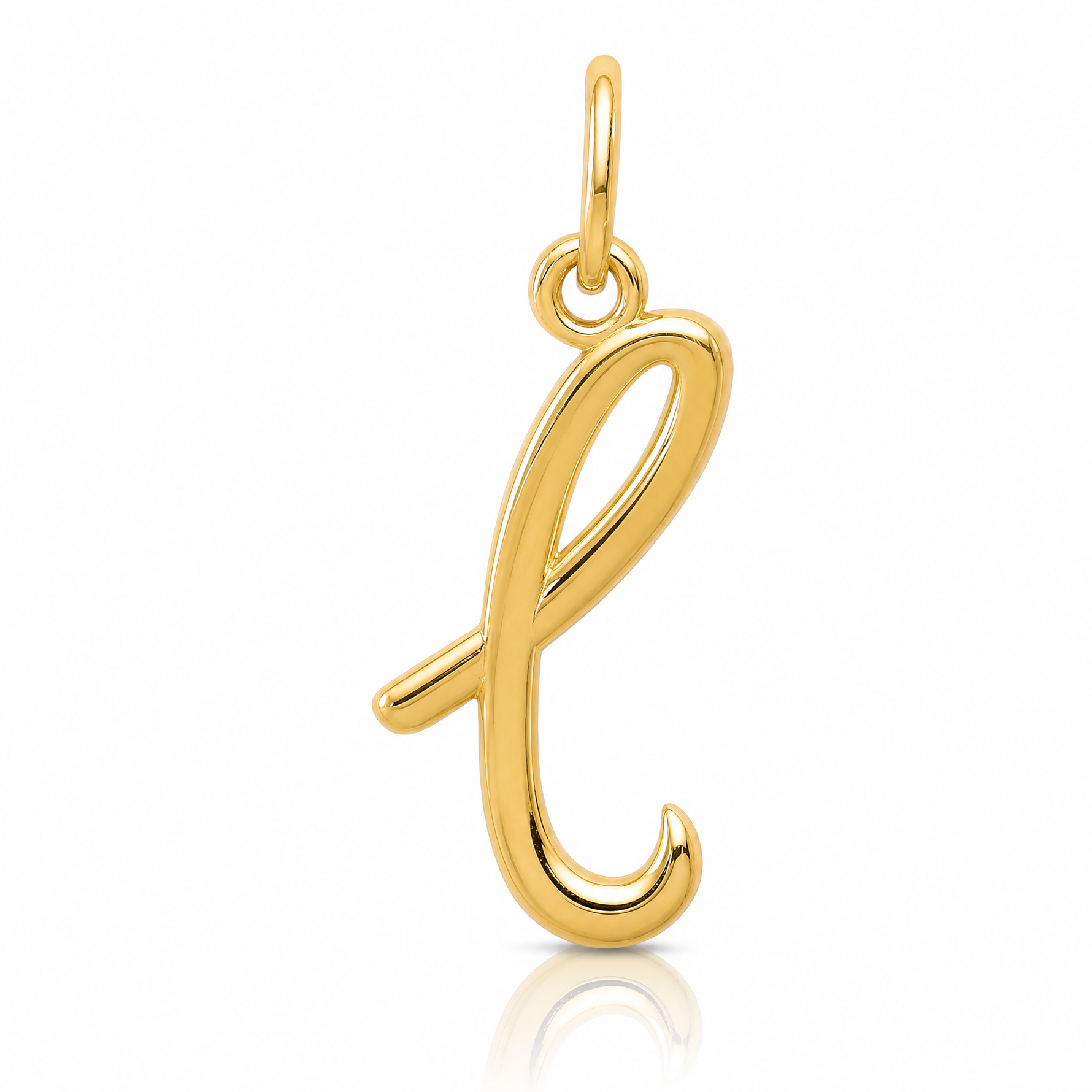 14k Yellow Gold Letter L Initial Charm - Lifestyle View
