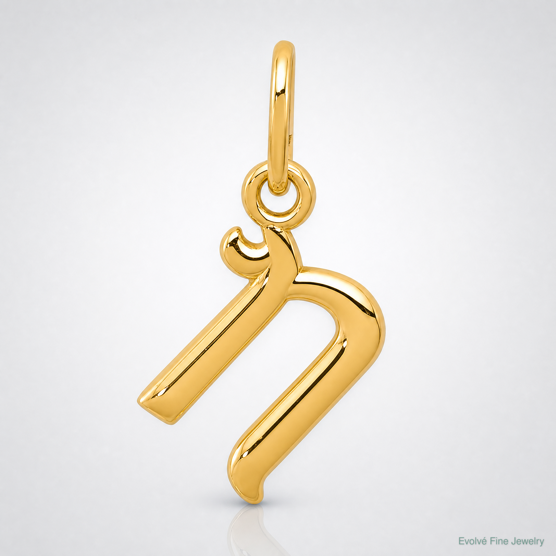 14k Yellow Gold Letter N Initial Charm - Lifestyle View