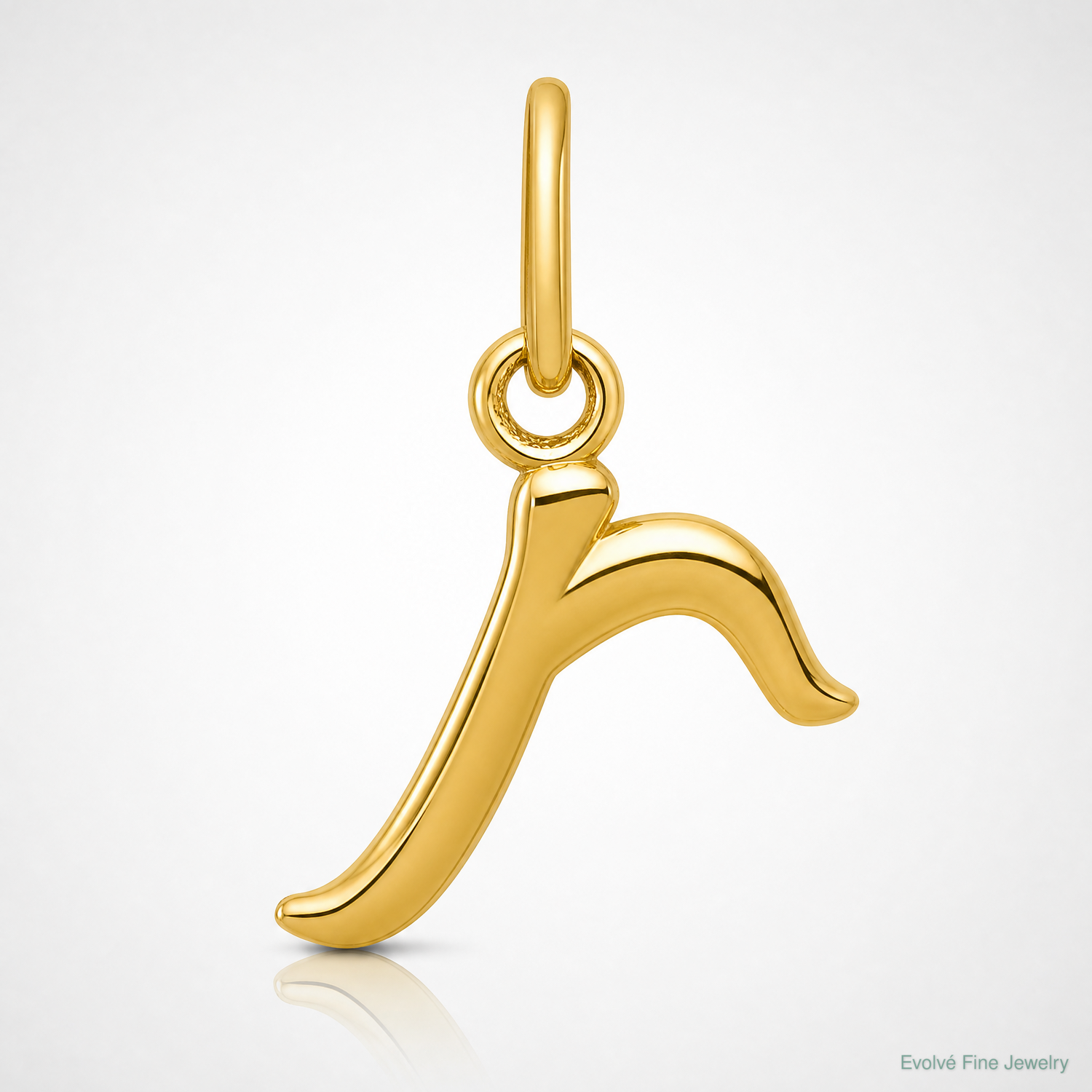 14k Yellow Gold Letter R Initial Charm - Lifestyle View