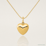 14K Polished 3-D Puffed Heart Pendant - Lifestyle View
