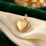 14k Polished Puffed Heart Pendant - Lifestyle View