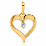 14k CZ Heart Pendant - Lifestyle View